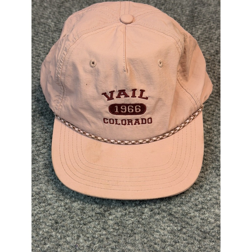 Vail Colorado Legacy Pink Rope Vintage Style Adjustable Baseball Cap Hat